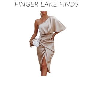 NXH Asymmetrical Flowy Dress with Front Slit, NWT